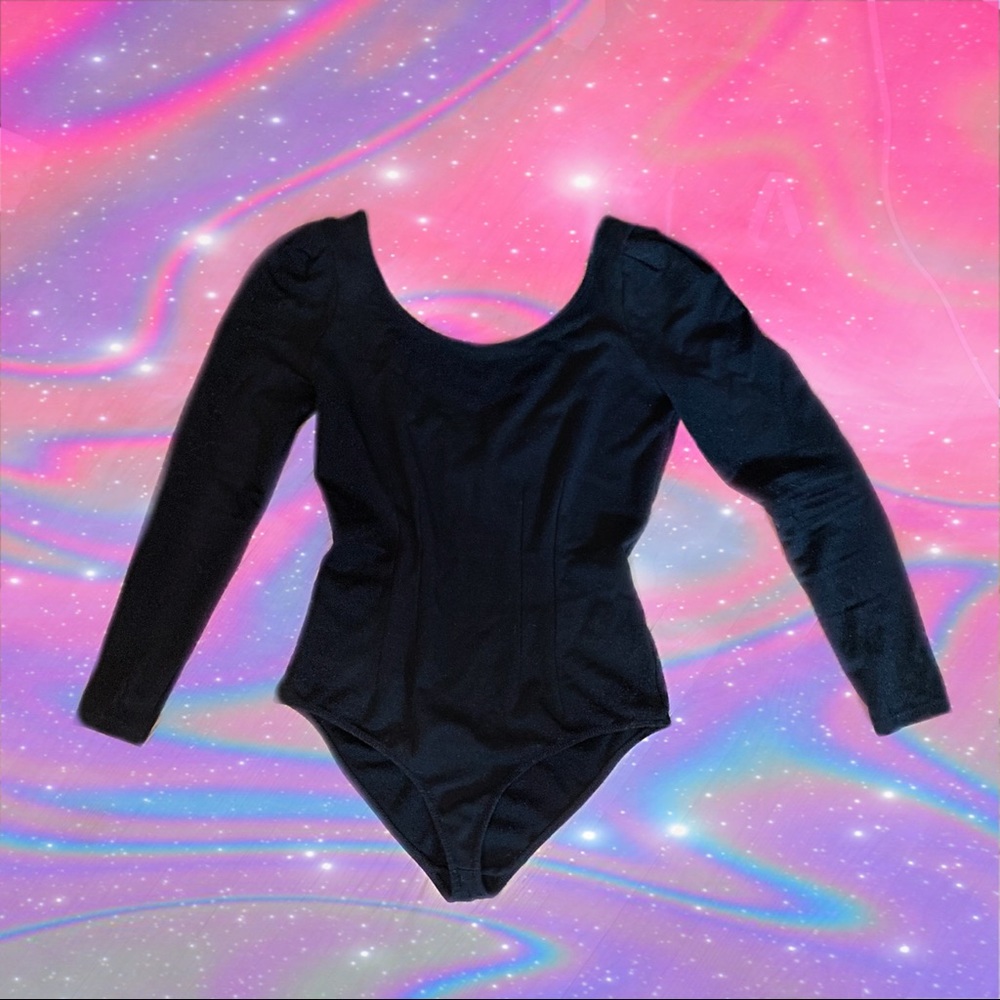 CLUB MONACO black long sleeve bodysuit